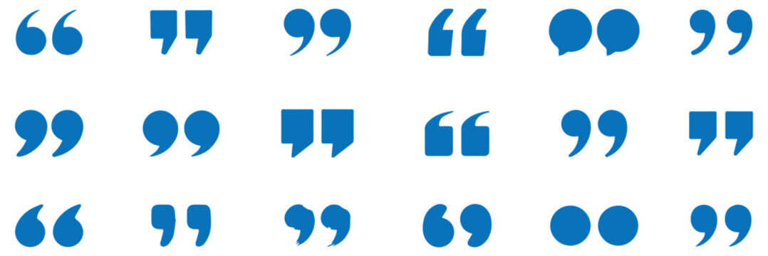 quotation mark double quote icon set vector