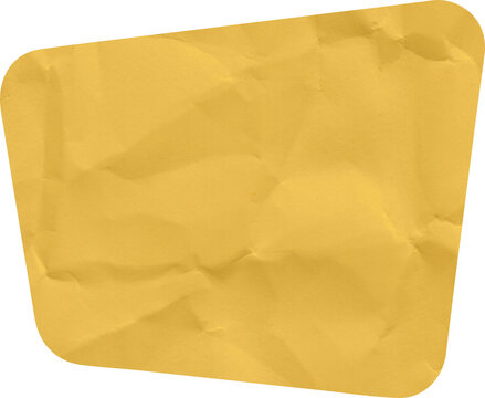 Crumpled yellow paper texture wrinkled memo note scrap for office message layout design element