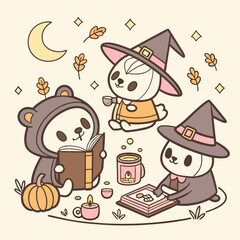 Fototapeta premium Autumn Spells, Cozy Companions