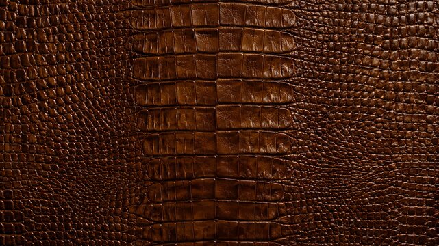 Dark brown crocodile leather texture background exotic alligator skin pattern, luxury faux reptile skin material