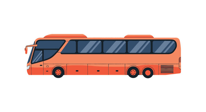 Orange modern tour bus for travel and transport