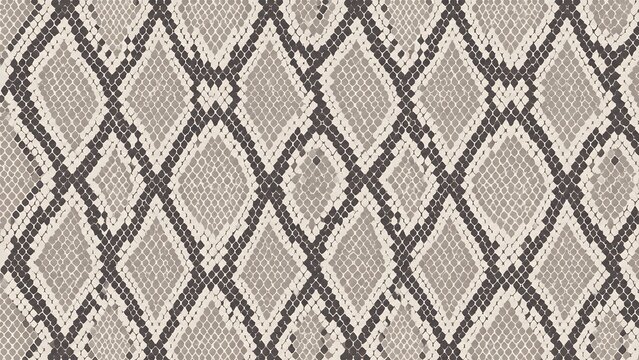 Seamless snake skin pattern, realistic reptile texture, python skin background, exotic animal print for fashion design, fabric, wallpaper, vector illustration