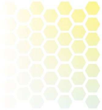 Yellow and white honeycomb grid pattern background with soft gradient.
