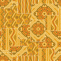 Fototapeta premium patchwork badhani pattern on muster background