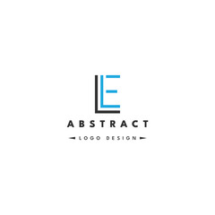 Obraz premium Flat, realistic LE Virtual Reality letter logo icon symbol, vector logo illustration template. Simple, professional, minimalist, and elegant monogram logotype. Virtual Reality EL logo in vector EPS10 