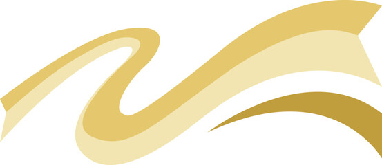 Fototapeta premium Luxury Golden Wavy Ribbon Elegant Metallic Gold Curved Banner Elements