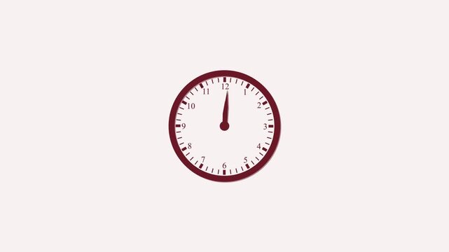  black color counting down circle clock animation on white backrow beautiful wall clock animation background, digital analog clock animated white background, Clock icon 4k Animation video