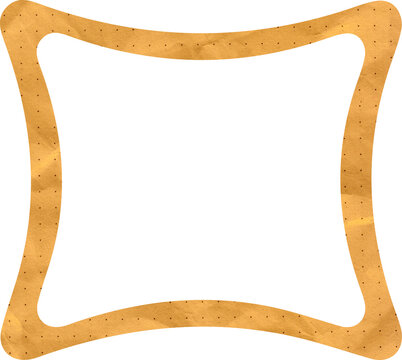 Golden perforated frame wavy border textured paper graphic element for creative design and copy space
