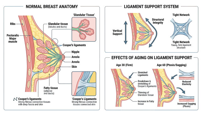 Anatomy and Aging of the Female Breast and Ligament Support System