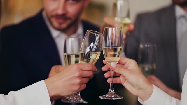 Business meeting toast.