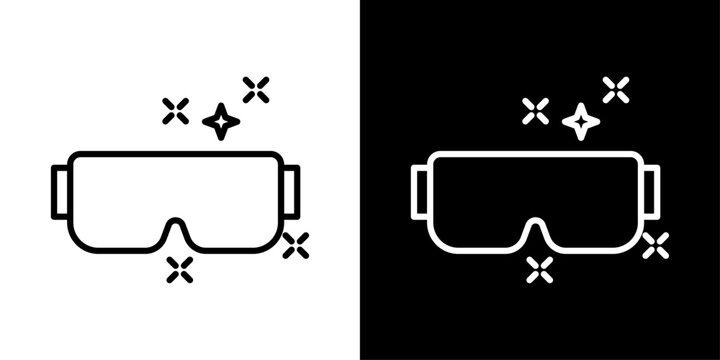 AI virtual reality icon featuring smart VR headset representing immersive experiences, spatial computing, and artificial intelligence.