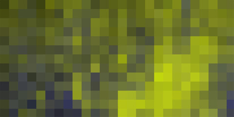 Naklejka premium Pixelated Mosaic Texture in Shades of Green Yellow and Dark Blue vector illustration