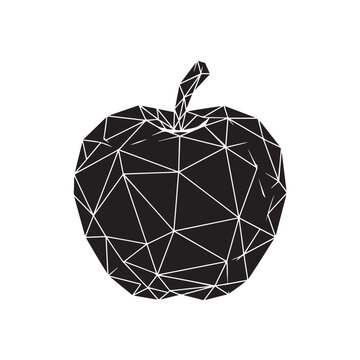 3_An_abstract_geometric_apple_si_2_20260427_114210.epsBlack Geometric Apple Silhouette with Dense Low-Poly Triangle Network and Leaf, Intricate Mesh Fruit Art for Technology Branding, Modern Logo, Pri