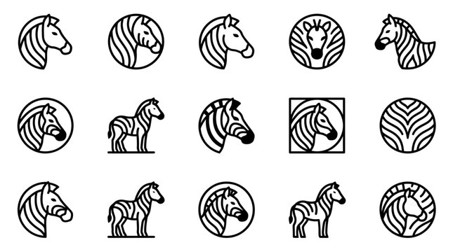 Zebra icons in various designs.