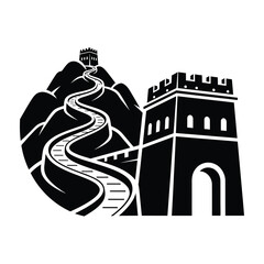 Naklejka premium Great Wall of China landmark architecture