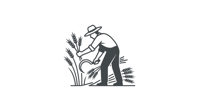Man working in farm field agriculture.