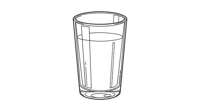 Glass of Water Simple Illustration.