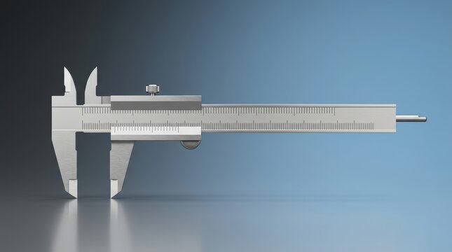 Vernier caliper 3D render precision measuring instrument engineered for dimensional inspection internal external and depth measurement applications
