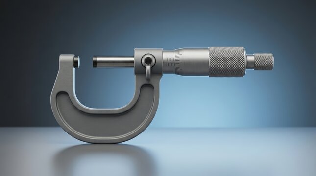 Outside micrometer 3D render precision measuring instrument designed for external dimension verification and manufacturing accuracy