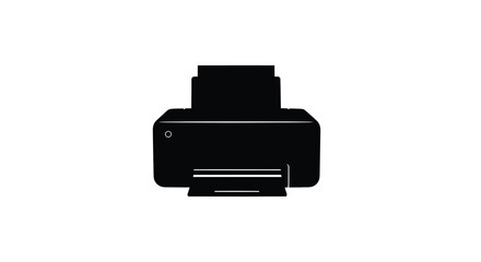 Fototapeta premium Printer Silhouette Against A White Background Silhouette