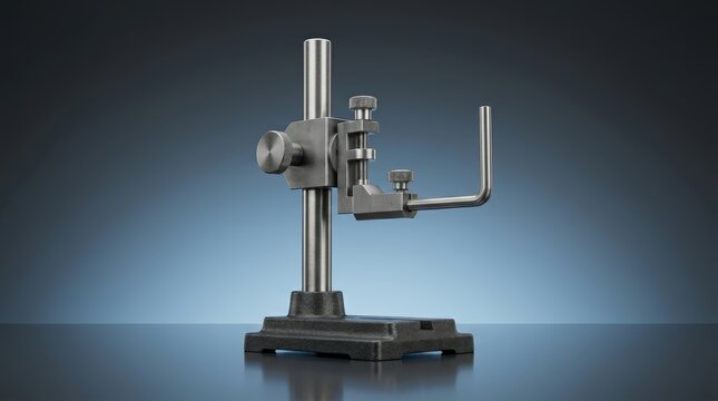 Surface gauge 3D render layout reference instrument designed for marking transfer inspection support and dimensional accuracy