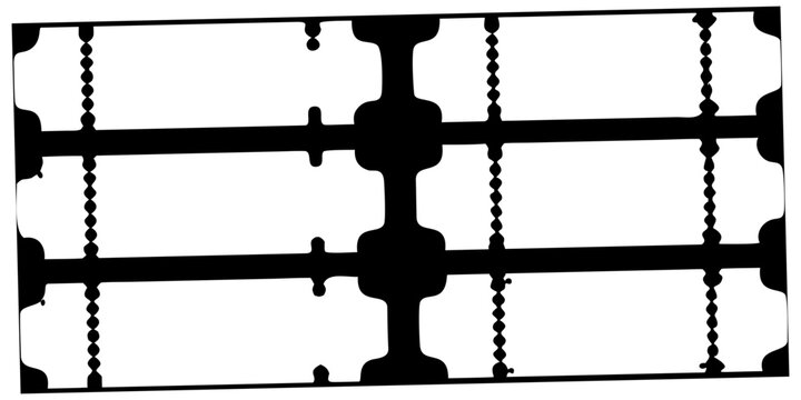 White ticket silhouettes against a black background isolated shapes