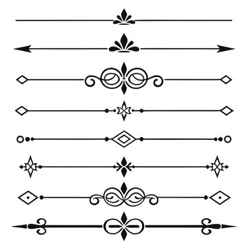 Collection of decorative vector dividers elements.