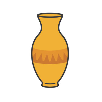 Orange vase with decorative b