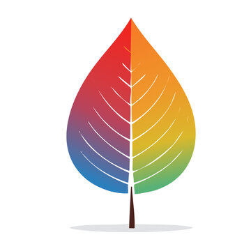 Rainbow gradient leaf illustration