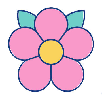 Round Flower Folk Art SVG Clipart
