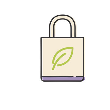 Shopping Bag with Leaf Icon