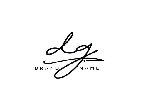 DG Monogram Minimalist Logo Design for Luxury Brand Feminine Style for Beauty, Skincare, Cosmetics, Salon,Spa, Makeup Artist, and Wellness Branding