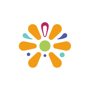 Abstract colorful flower or sun shape