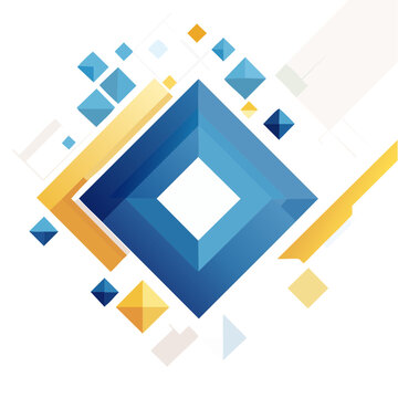 Abstract Geometric Diamond with Pyramids and Cubes Vector