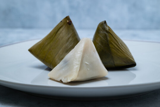 Lemper cake on a white plate. Indonesian food