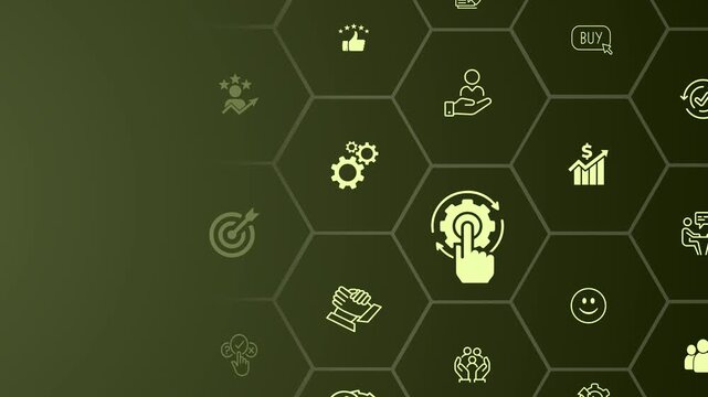 Service Level Agreement business idea on the colorful background. Service performance tracking to reduce the uncertainty the customer in process. 4k video animation. Motion graphics of (SLA) idea. 