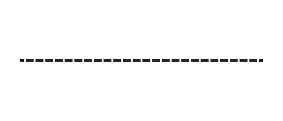 Black dashed horizontal line separator graphic as clean cutout © NURJAHAN