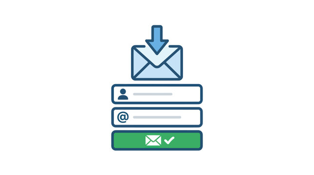 Email Download Icon Button Graphic.