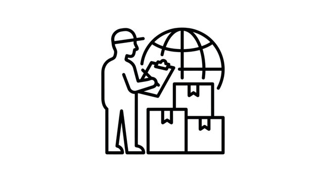 Man delivering packages globally.