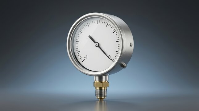 Vacuum gauge 3D render pressure differential instrument engineered for vacuum system monitoring and performance assessment
