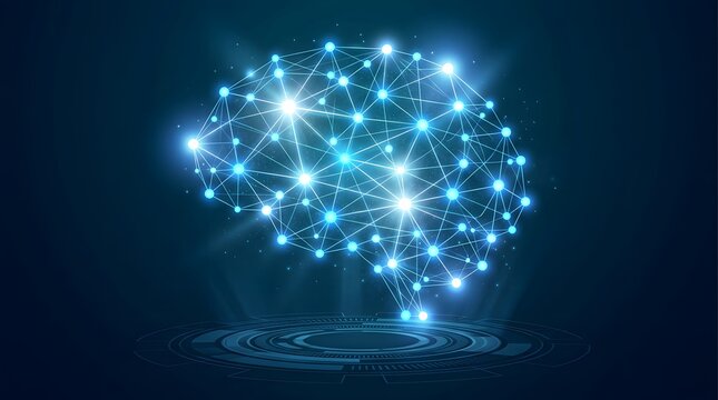 Bright energy particles exploding in dark space. Glowing blue light bursts with dynamic motion and intensity. Futuristic digital power concept for...