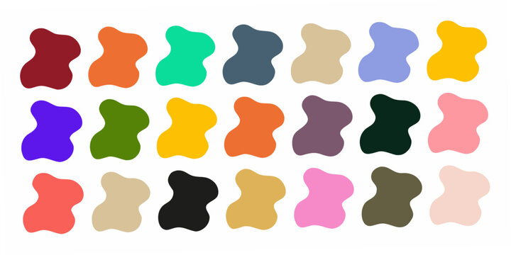 Amorphous organic shapes pattern colorful vector illustration on white background