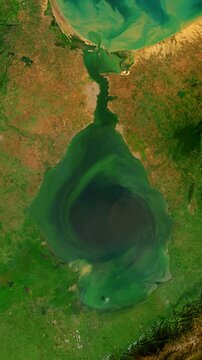Lake Maracaibo Map Loop Animation in Vertical Format
