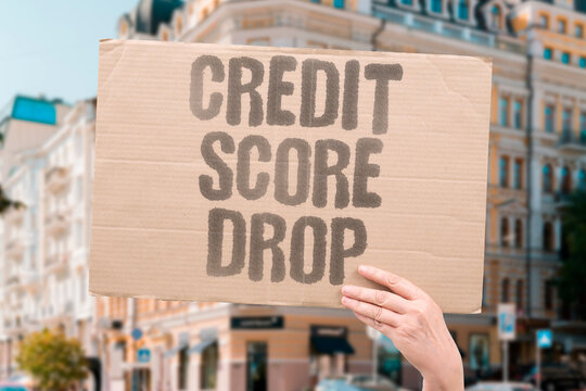 "Credit Score Drop" Missed payment tanks rating instantly. CREDIT. SCORE. DROP. PAYMENT. RATING.