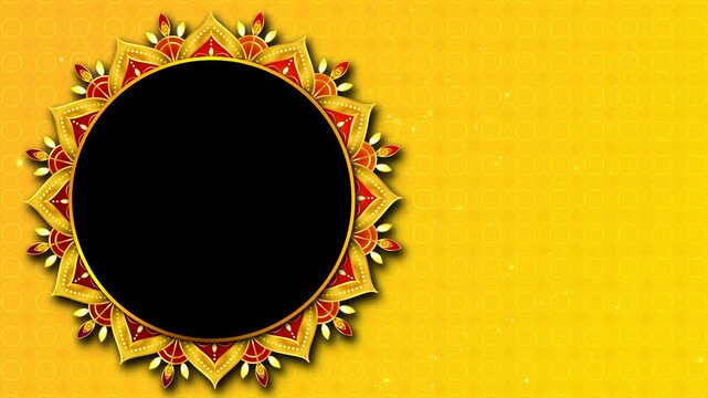 Traditional Yellow Ornamental Video Overlay