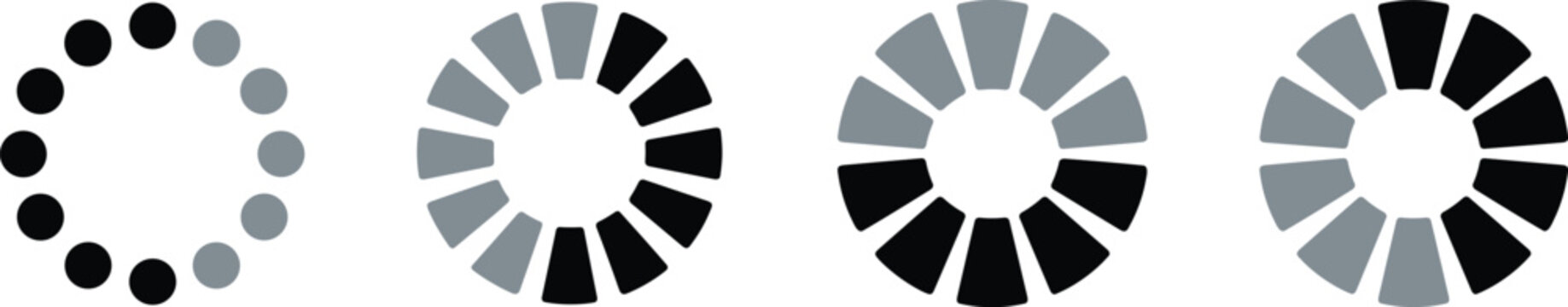 Circular Loading Spinner Icons Collection for Progress Indicators