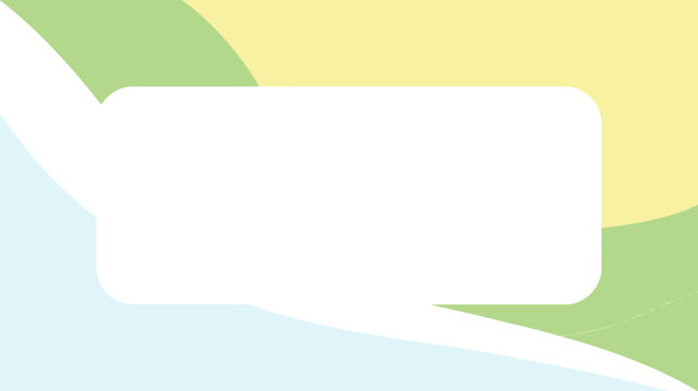Soft pastel abstract shapes with a rounded white text box for copy space background