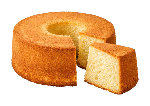 PNG Delicious sponge cake with a slice cut out.