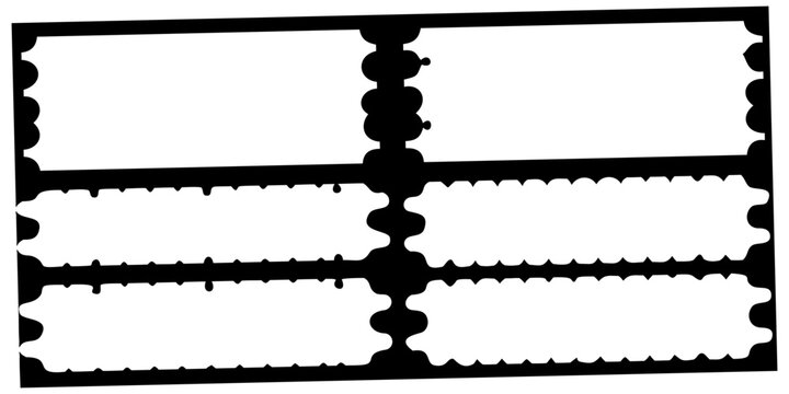 White ticket silhouettes against a black background isolated shapes