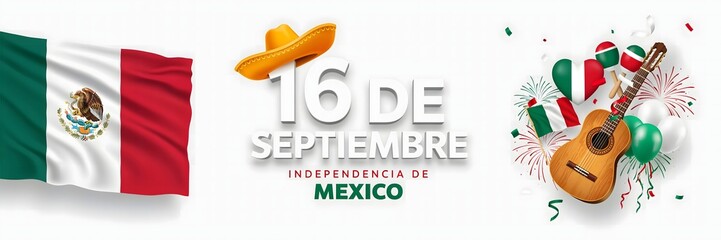 Fototapeta premium Celebrate Mexico Independence Day with patriotic spirit, Mexican flags, cultural traditions, festive decorations, historic pride, and memorable national celebrations every year.